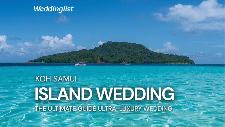 Weddinglist banner featuring the crystal-clear turquoise waters of Koh Samui for The Ultimate Ultra-Luxury Island Destination Wedding: An In-Depth Guide to Planning a Masterpiece Wedding on Koh Samui